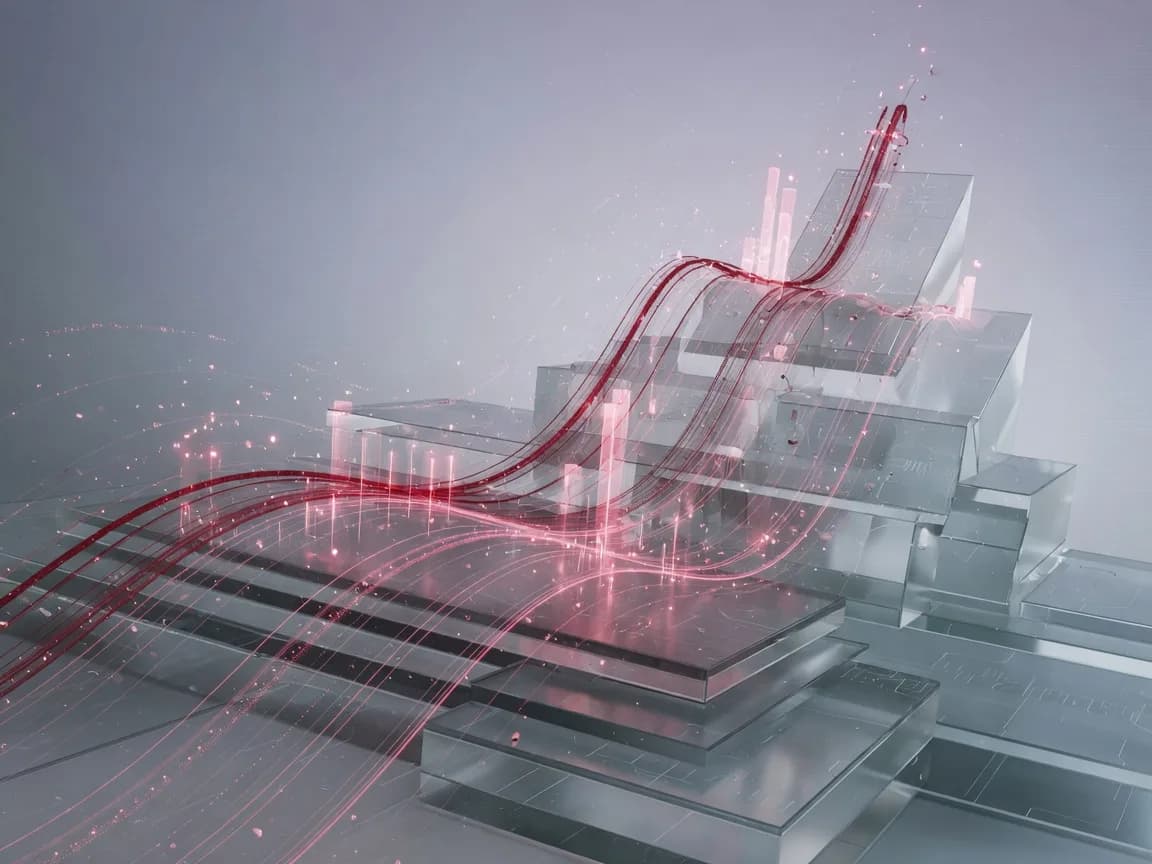 Abstract visualization of growth and digital progress
