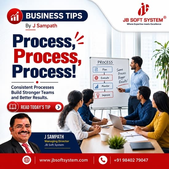 Process, Process, Process – Business tips by J Sampath, Founder and CEO of JB Soft System